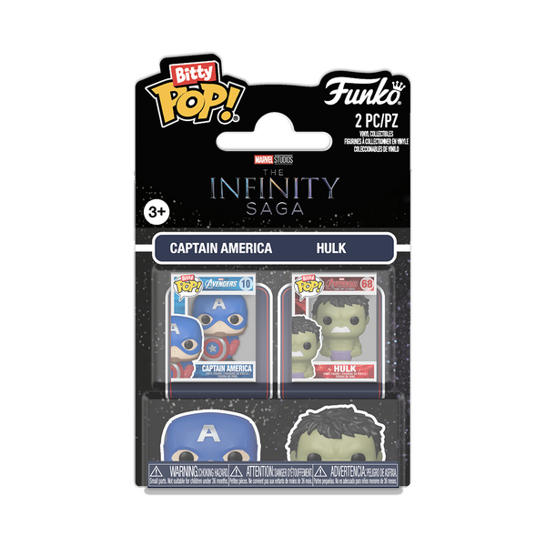 Bitty Pop! Captain America & Hulk 2-Pack – visuel officiel Funko
