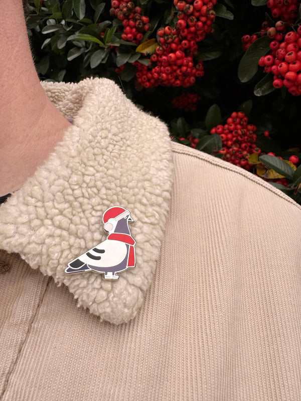 Christmas Pigeon Pin