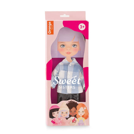 Kledingset: geruit shirt voor een pop van 28 cm