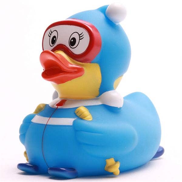 Blue Skiing Duck