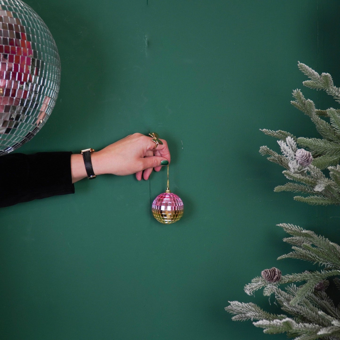 Boule de Noël Disco Rose/or - 6-Pack