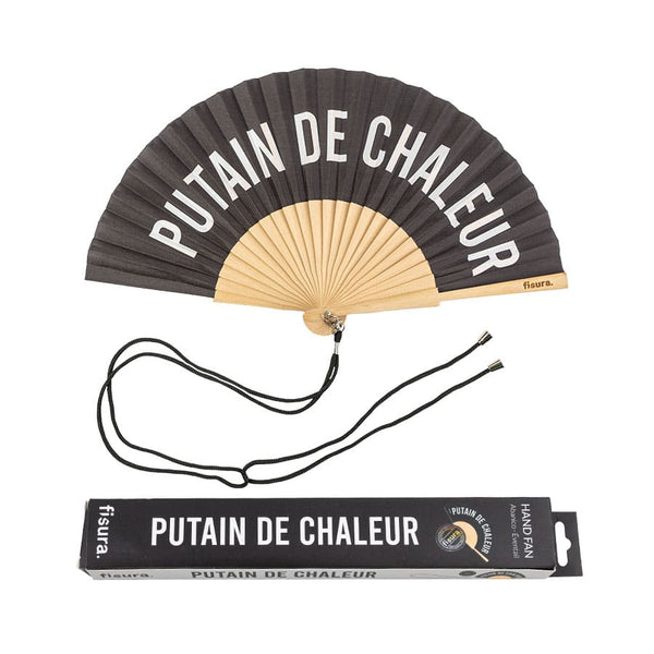 Éventail « Putain de chaleur » Noir – Fisura