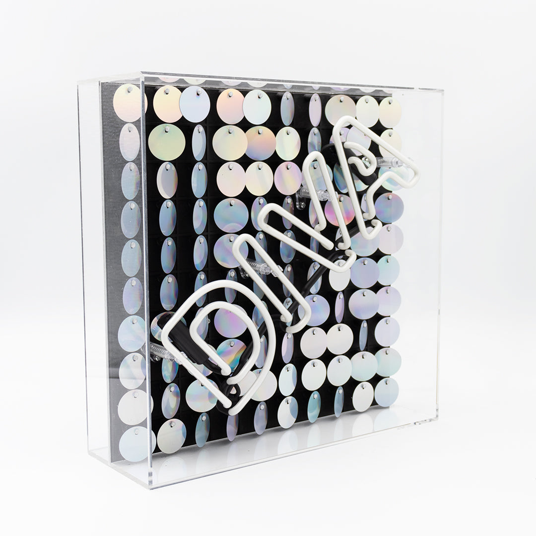 'Diva' Acrylic Box Neon Light with Sequins