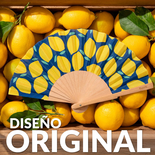 Éventail Mini Imprimé Citrons – Fisura – vue 2