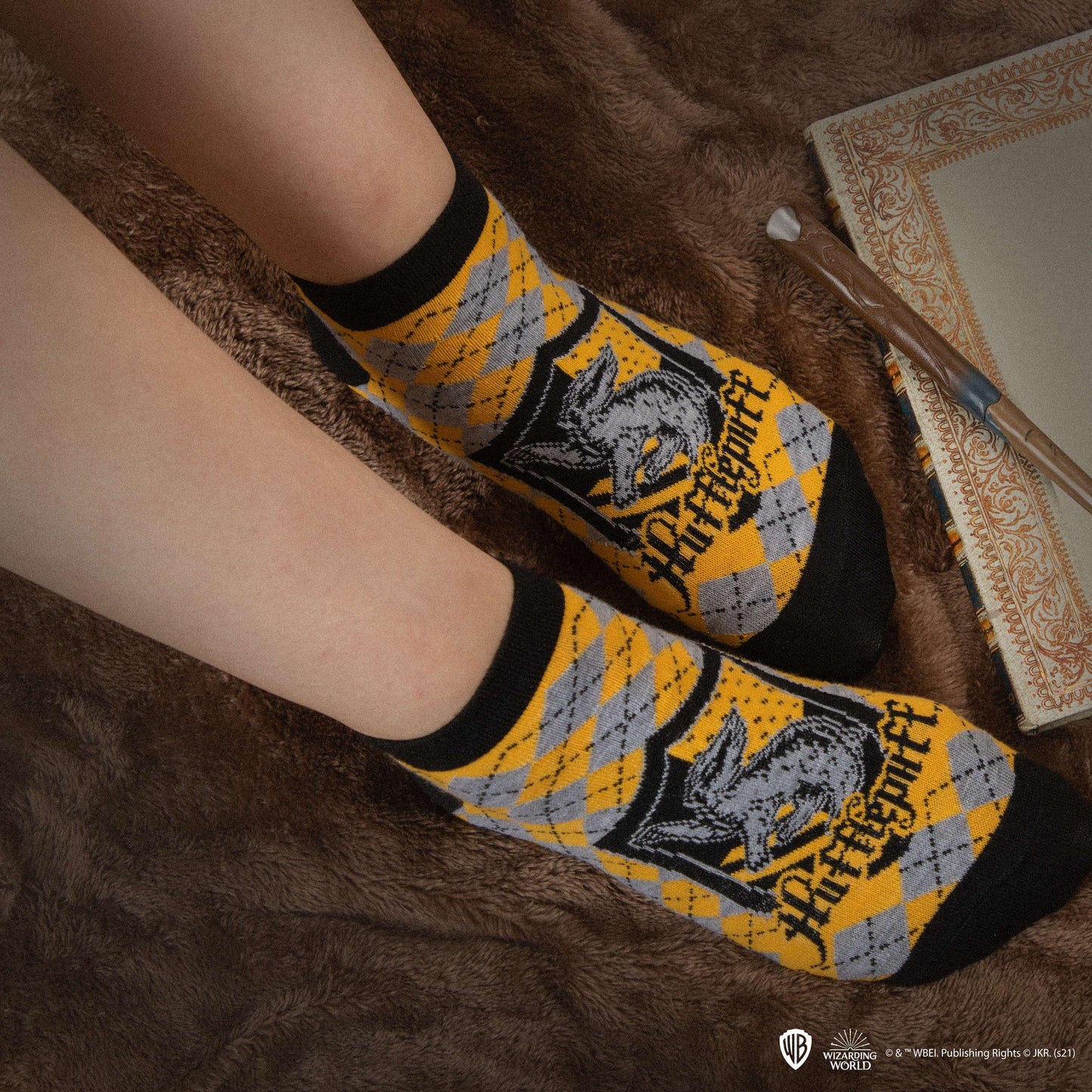 Set of 3 Pairs of Hufflepuff Ankle Socks