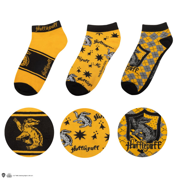Set of 3 Pairs of Hufflepuff Ankle Socks