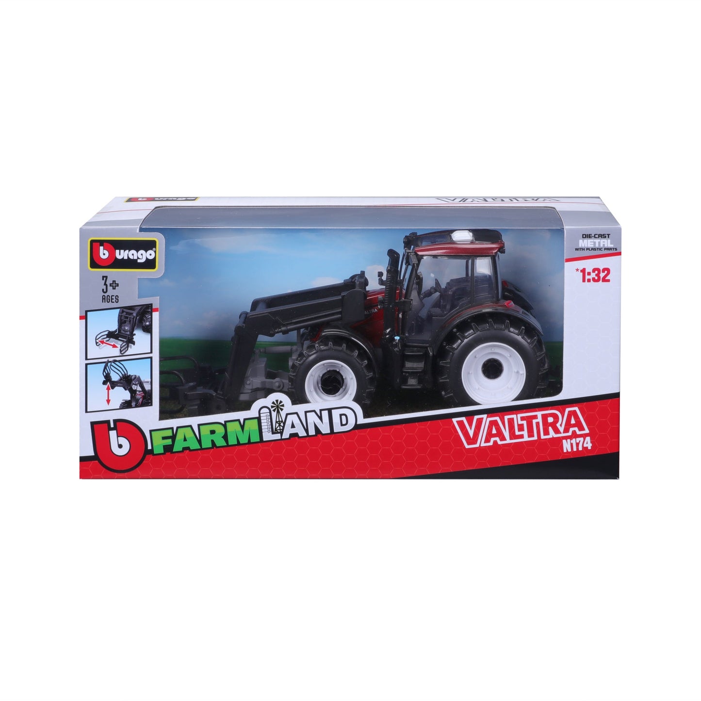 VALTRA N174 FARM TRACTOR WITH FRONT LOADER 1:32