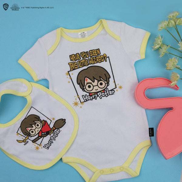 Baby bodysuit and "Little Wizard" bib