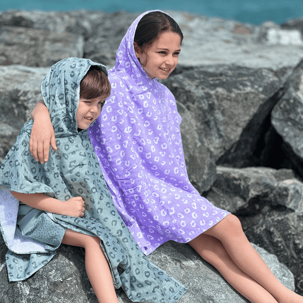 Beach Poncho - Green - Leopard Print - 65 x 65 cm