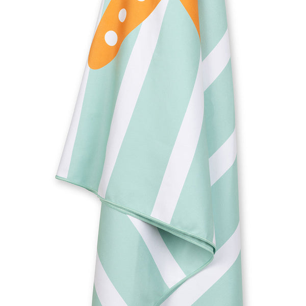 Microfiber Beach Towel - Green/White - Stars - 170 x 90 cm