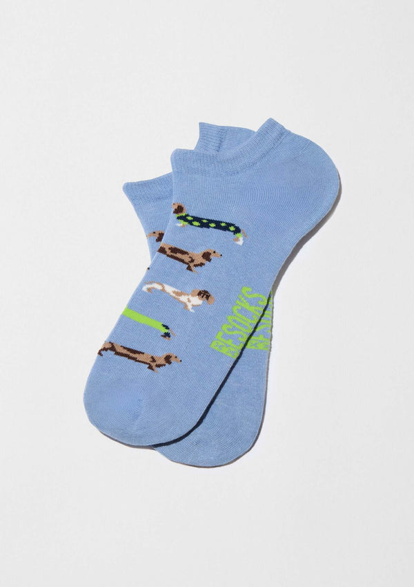 Chaussettes courtes BePets Teckels Bleu