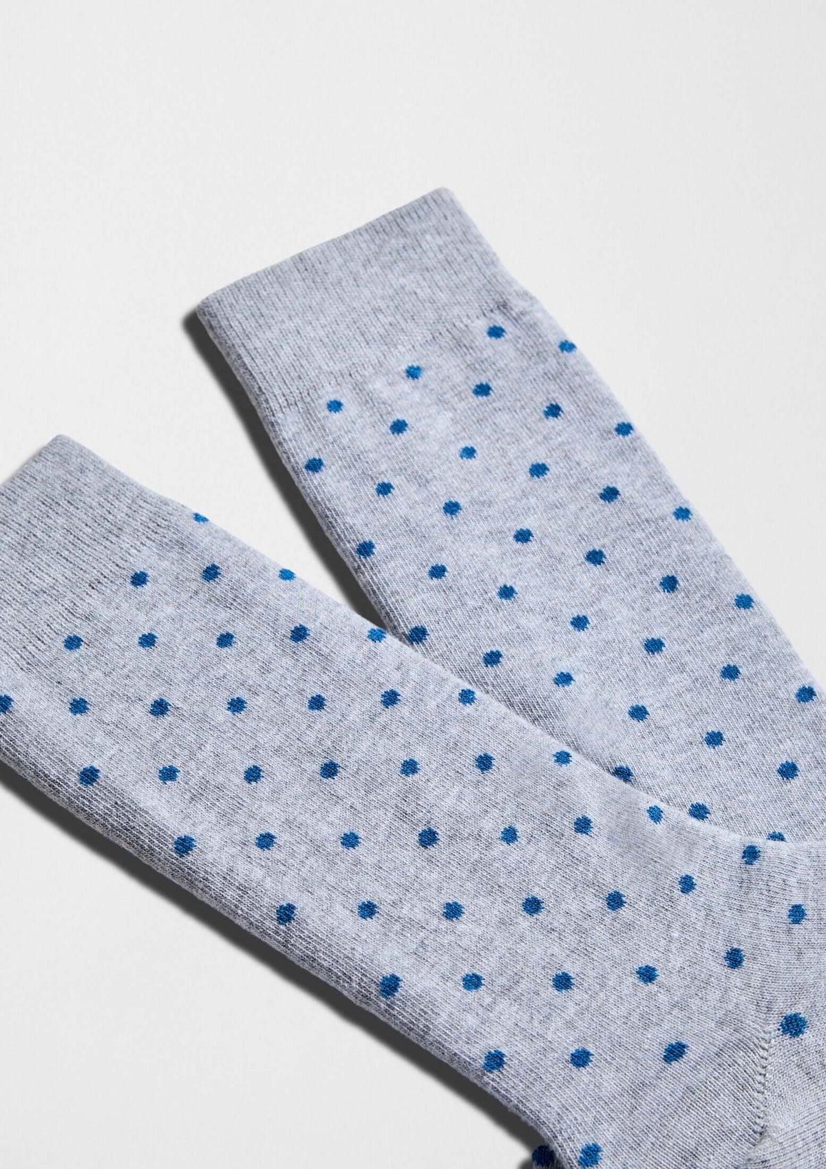 Calcetines con lunares azules sobre fondo gris - BeDots Grey - BESOCKS