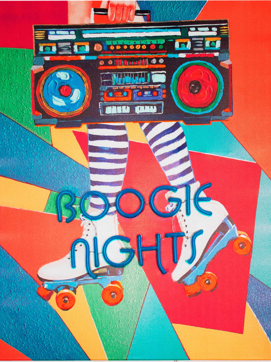 'Boogie Nights' Wall Artwork with LED Neon - STANDARD