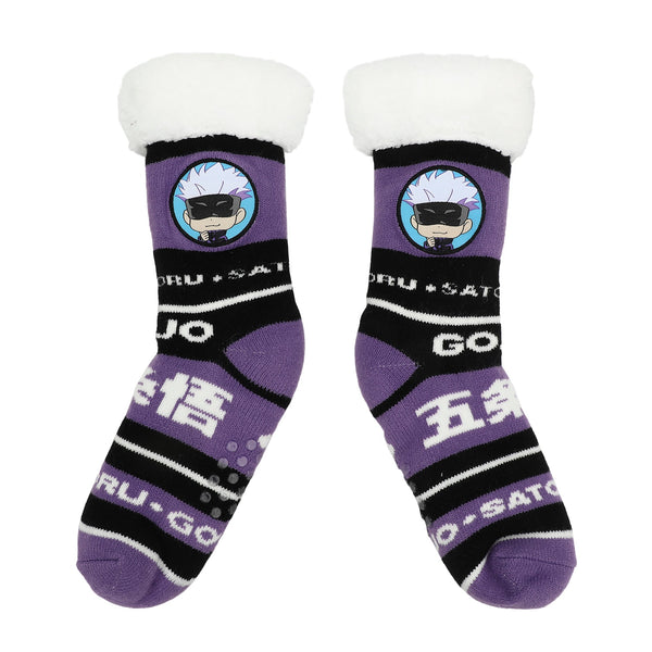 Chaussettes femme Jujutsu Kaisen - Satoru Goji violet simili mouton doublé
