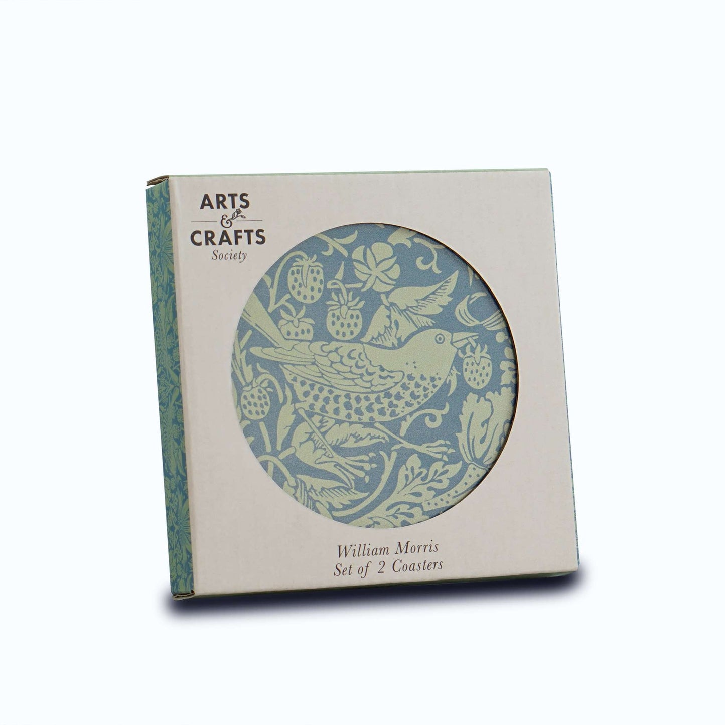 Set of 2 ACS William Morris Sage Ceramic Coasters