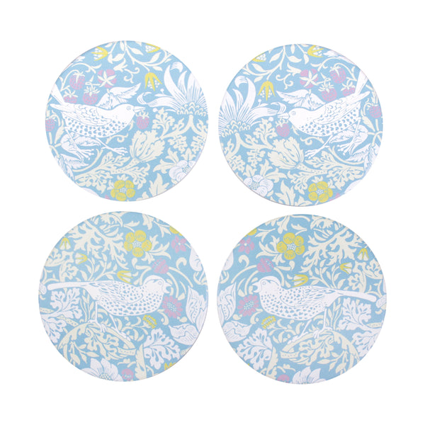 Set of 4 William Morris Strawberry ceramic coasters