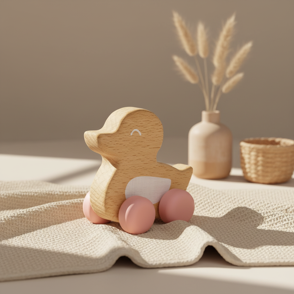 Pink dentition toy duck