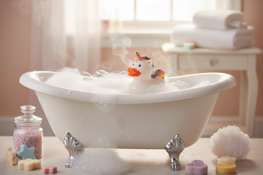 White Heart Clock Duck