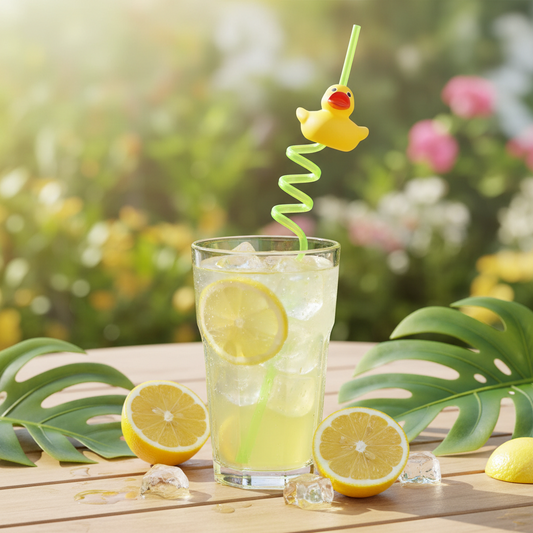 Yellow duck straw