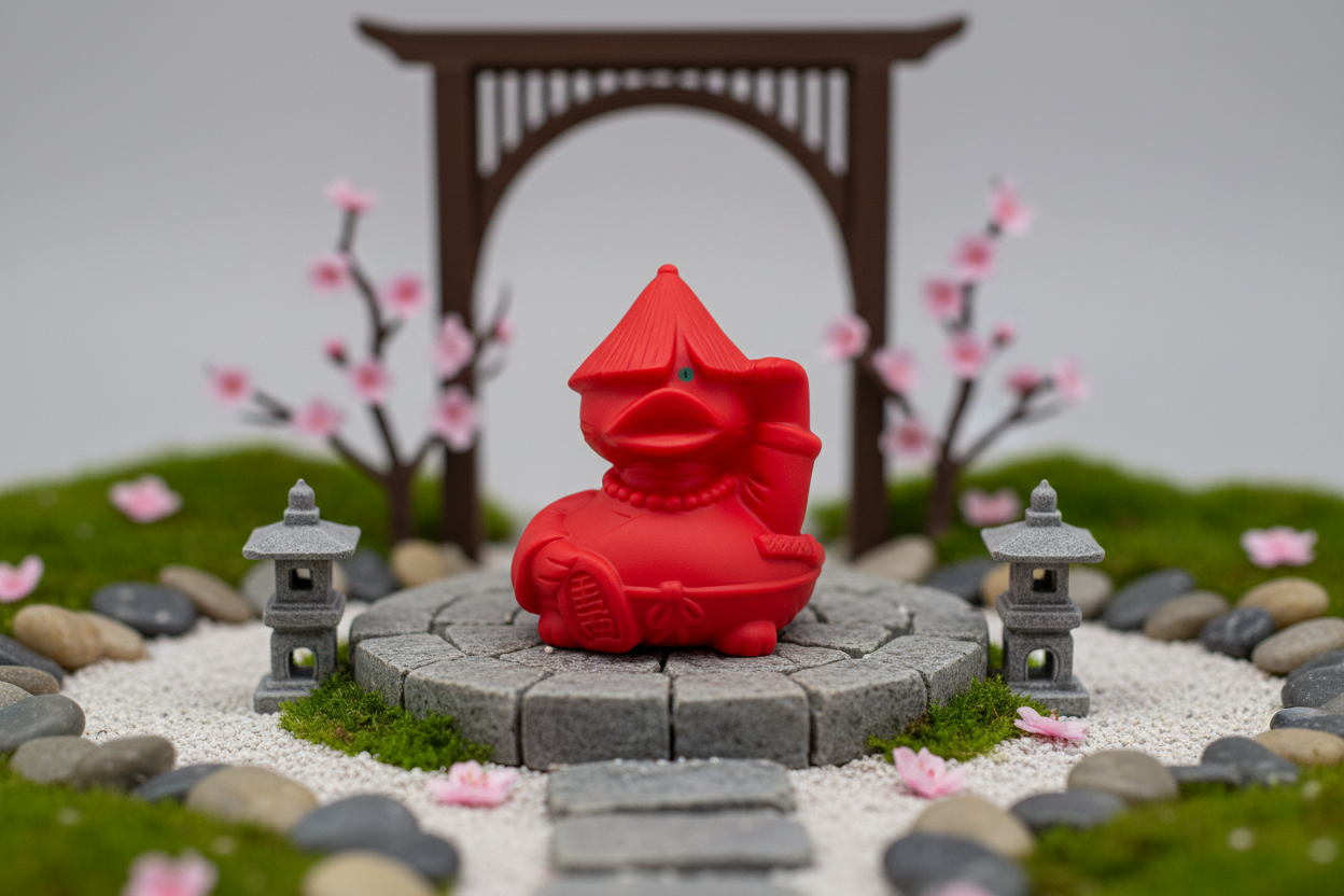 Lucky Red Cat Duck