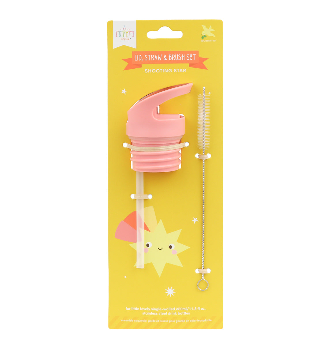 Kit bouchon, paille et goupillon - Étoile filante – vue 2 – A Little Lovely Company