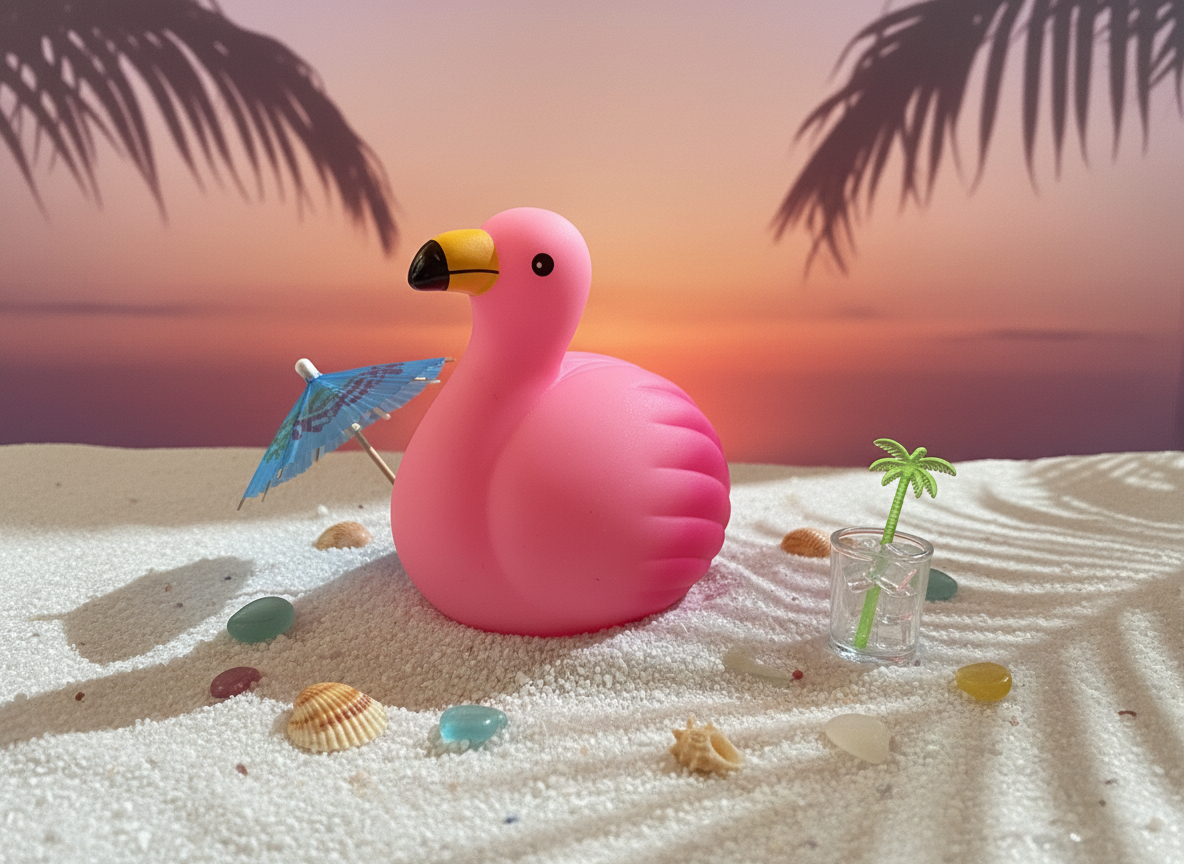 Lichtgevende roze flamingo badspeeltje