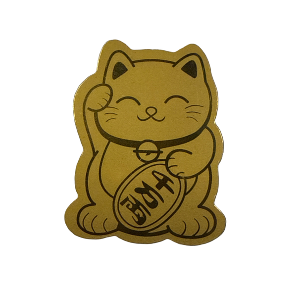 Sticker Chat Chanceux Doré