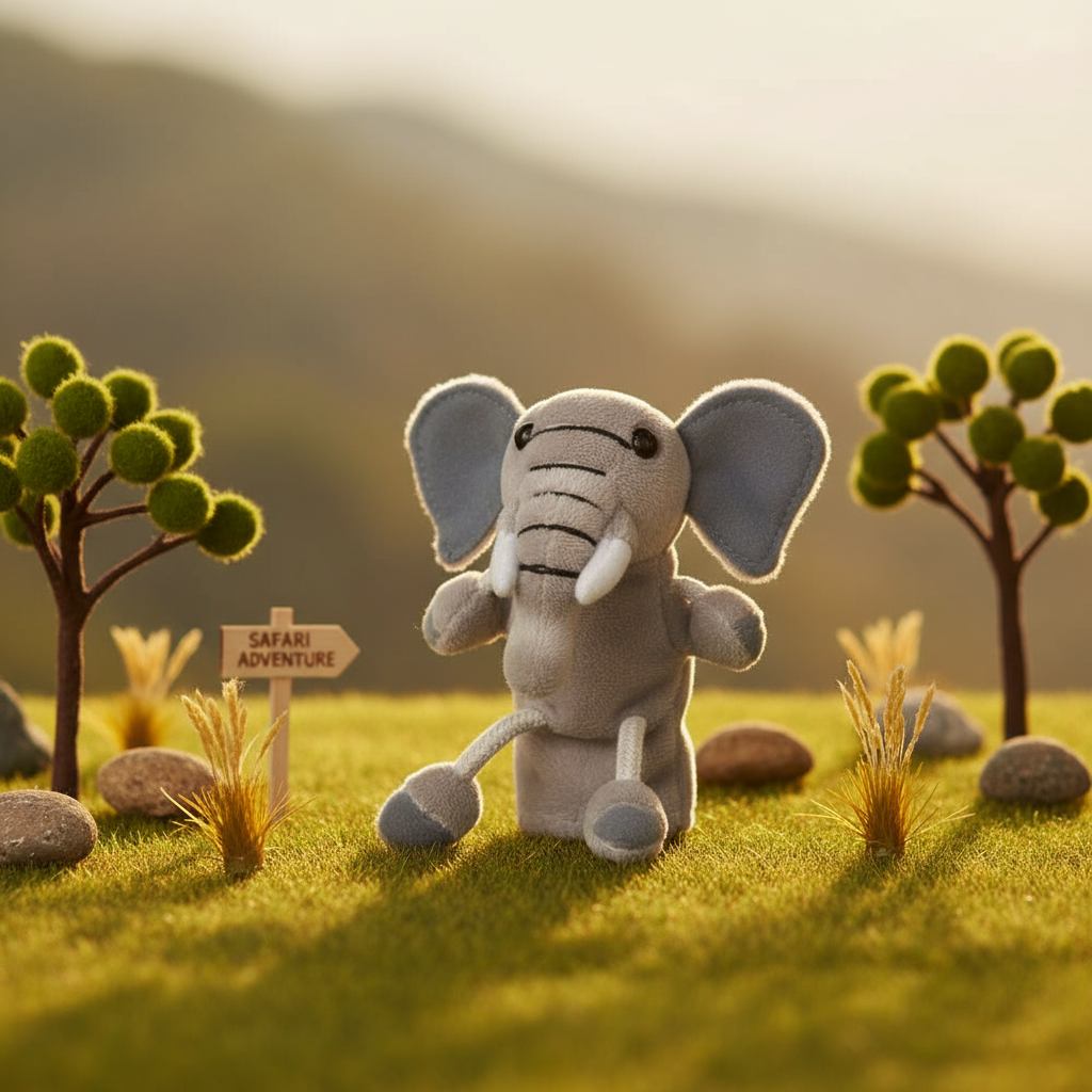 Vingerpoppetje van een olifant