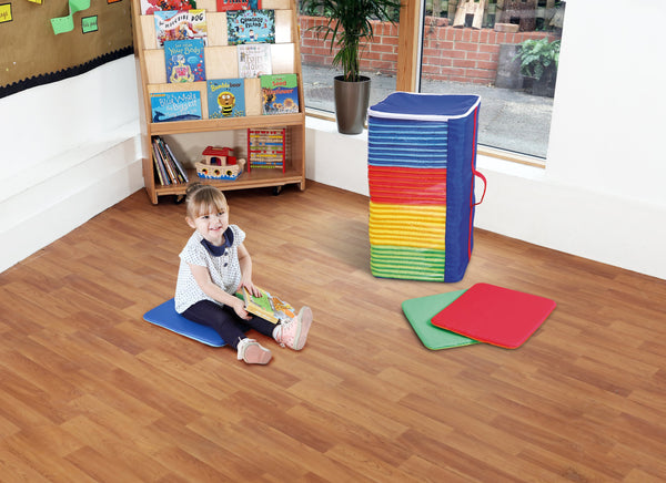 Rainbow Square Rug with Tote Bag