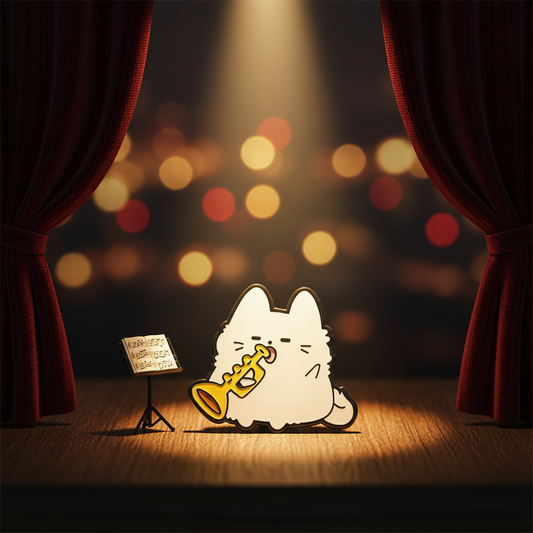 Trumpeter Cat Pin