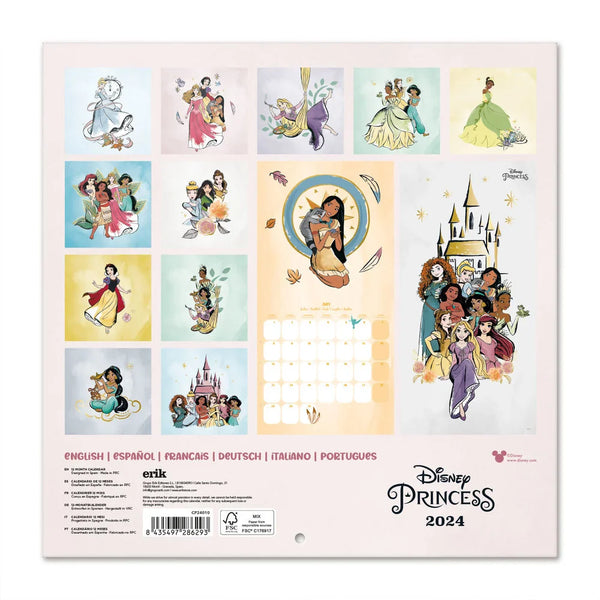 Disney Prinsessen Wandkalender - 2024