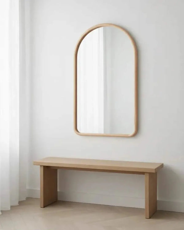 Arched wooden wall mirror - IONA