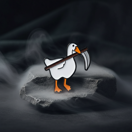 White Duck Pin with Scythe