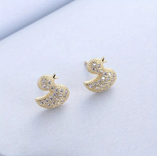 Matching Set Necklace with Pendant and Duck Earrings