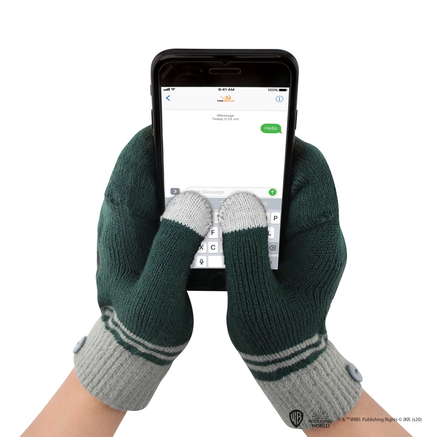 *Slytherin Fingerless Gloves with Removable Mittens