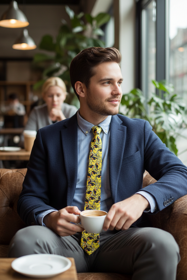 Yellow ducks with sunglasses tie