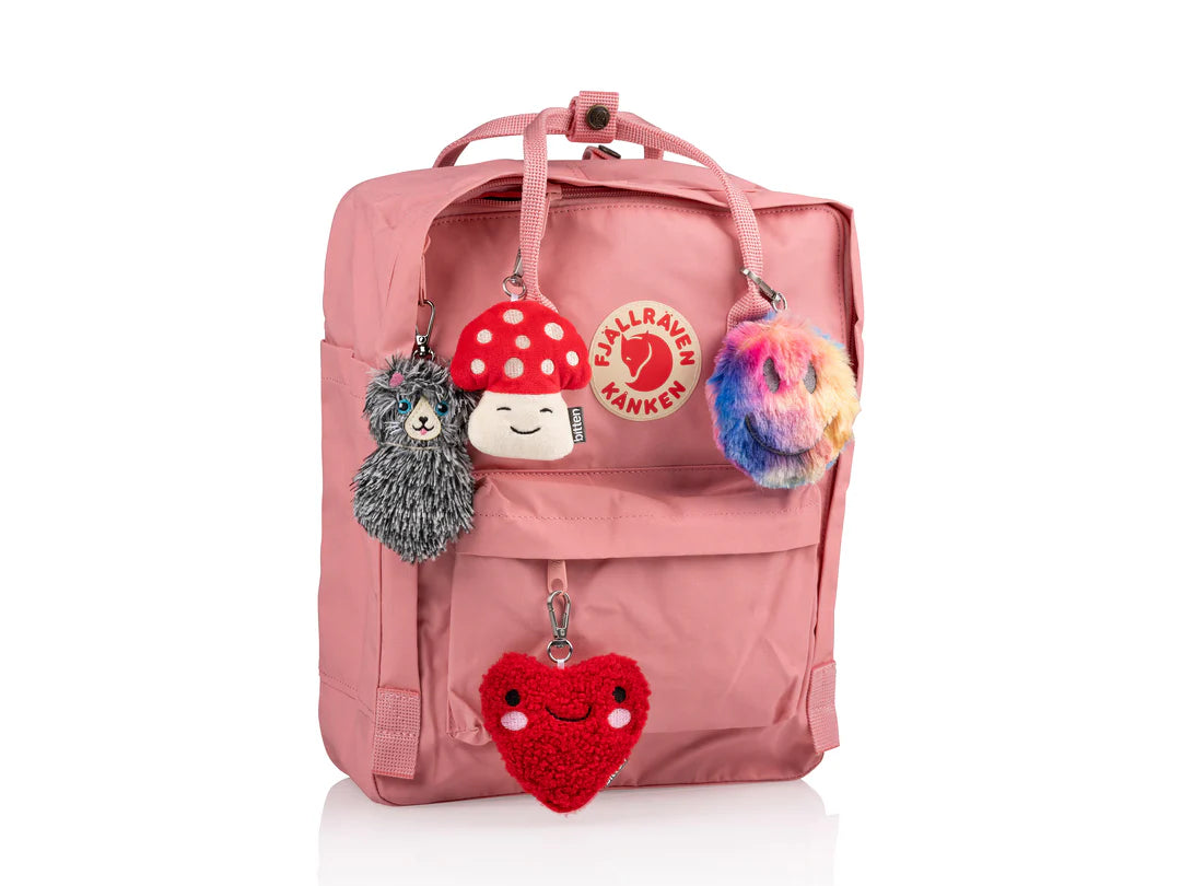 porte cles peluche sourire arc en ciel