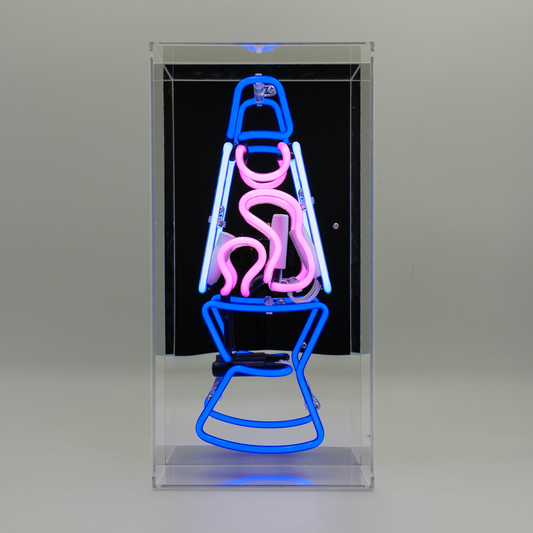 'Lava Lamp Blue' Neon Box Sign