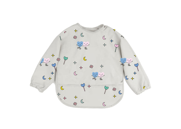 Long-sleeved bib DANCING HEARTS