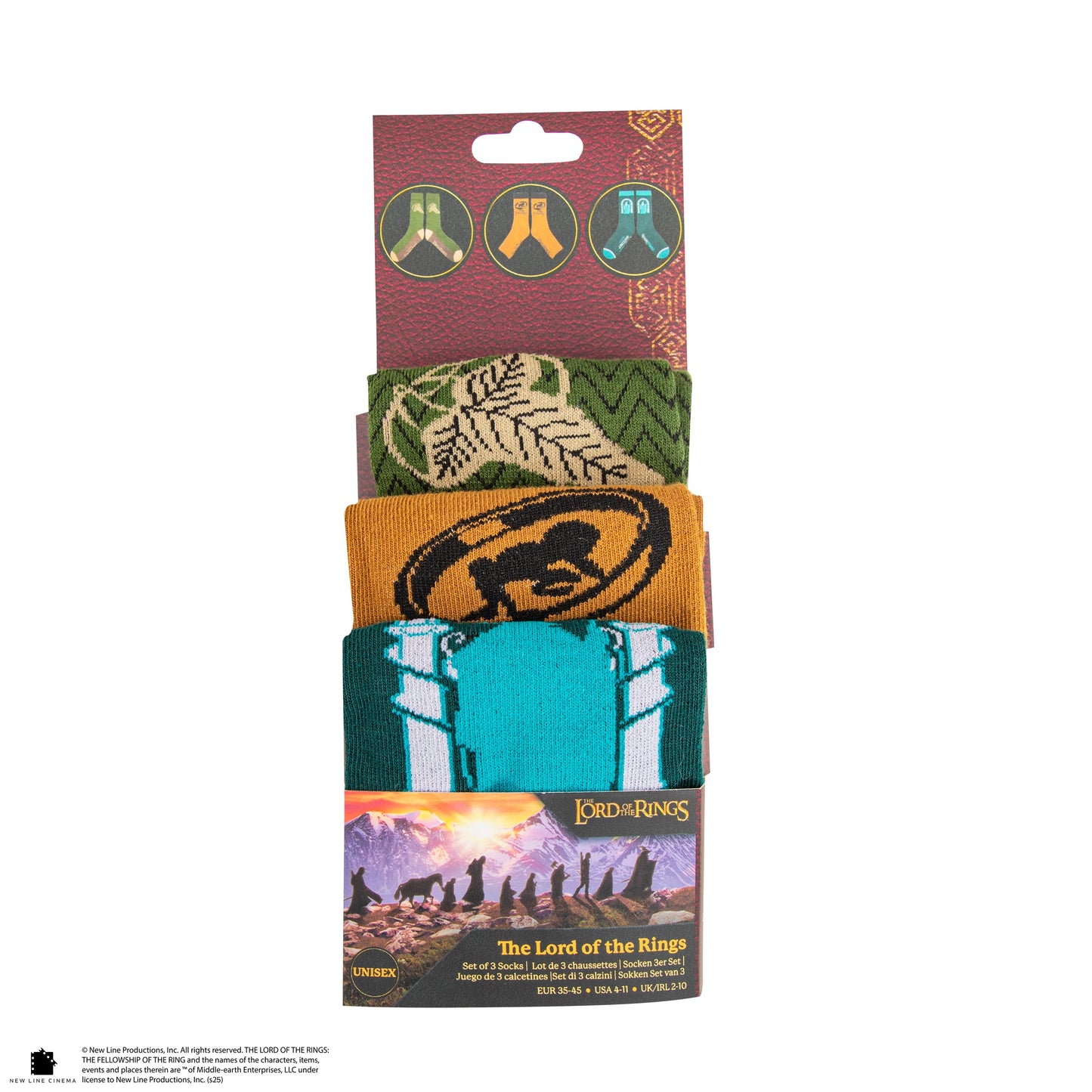 Set of 3 Pairs of Lord of the Rings Socks
