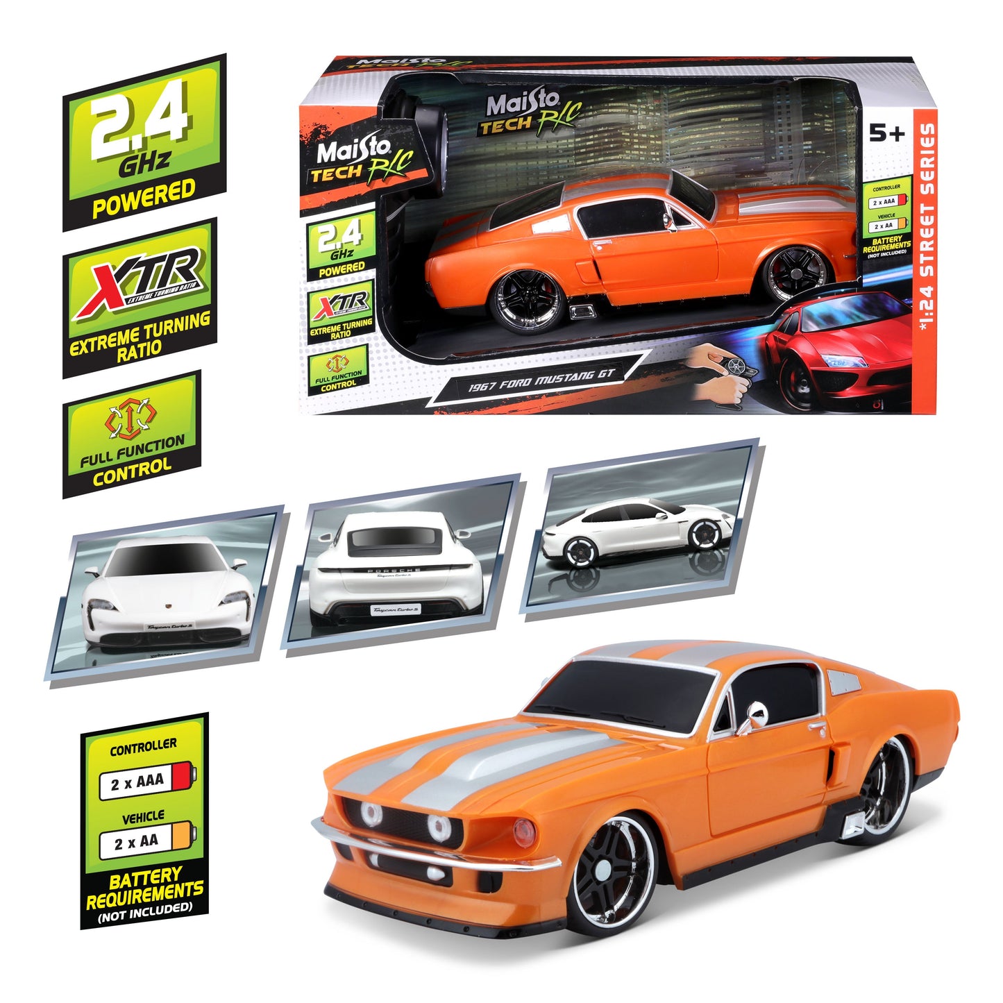 FORD MUSTANG GT 1967 1:24 Scale 2.4 GHz Remote Control Car