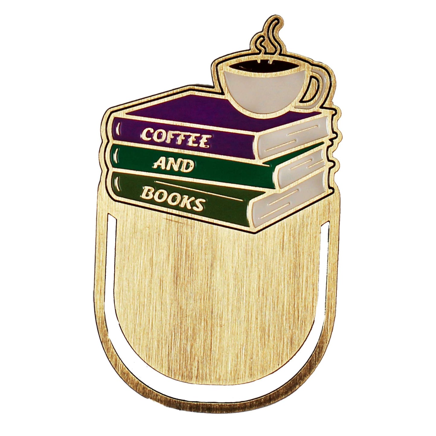 Pulteney Press Coffee And Books Metal Bookmark