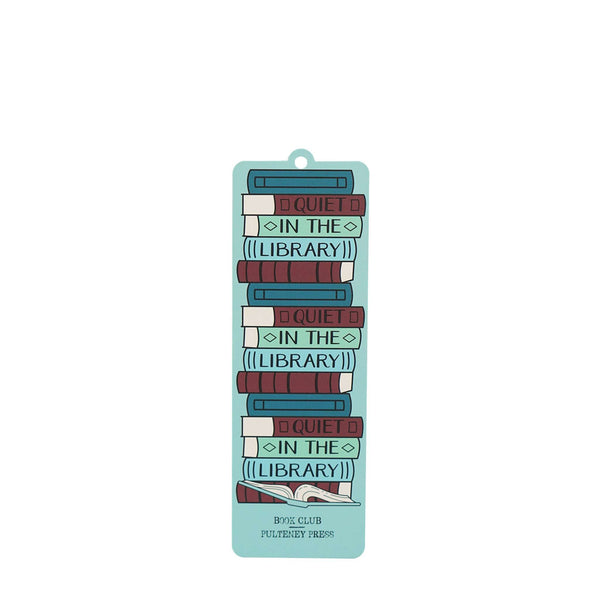 Quiet In The Library Bookmark with Charm and Tassel