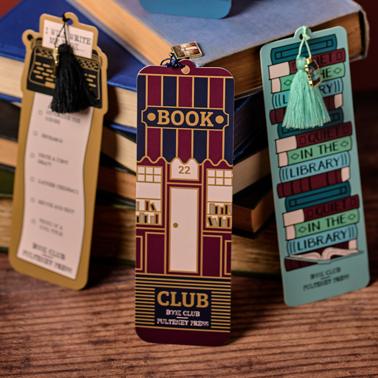 Book Club Bookmark with Charm and Tassel