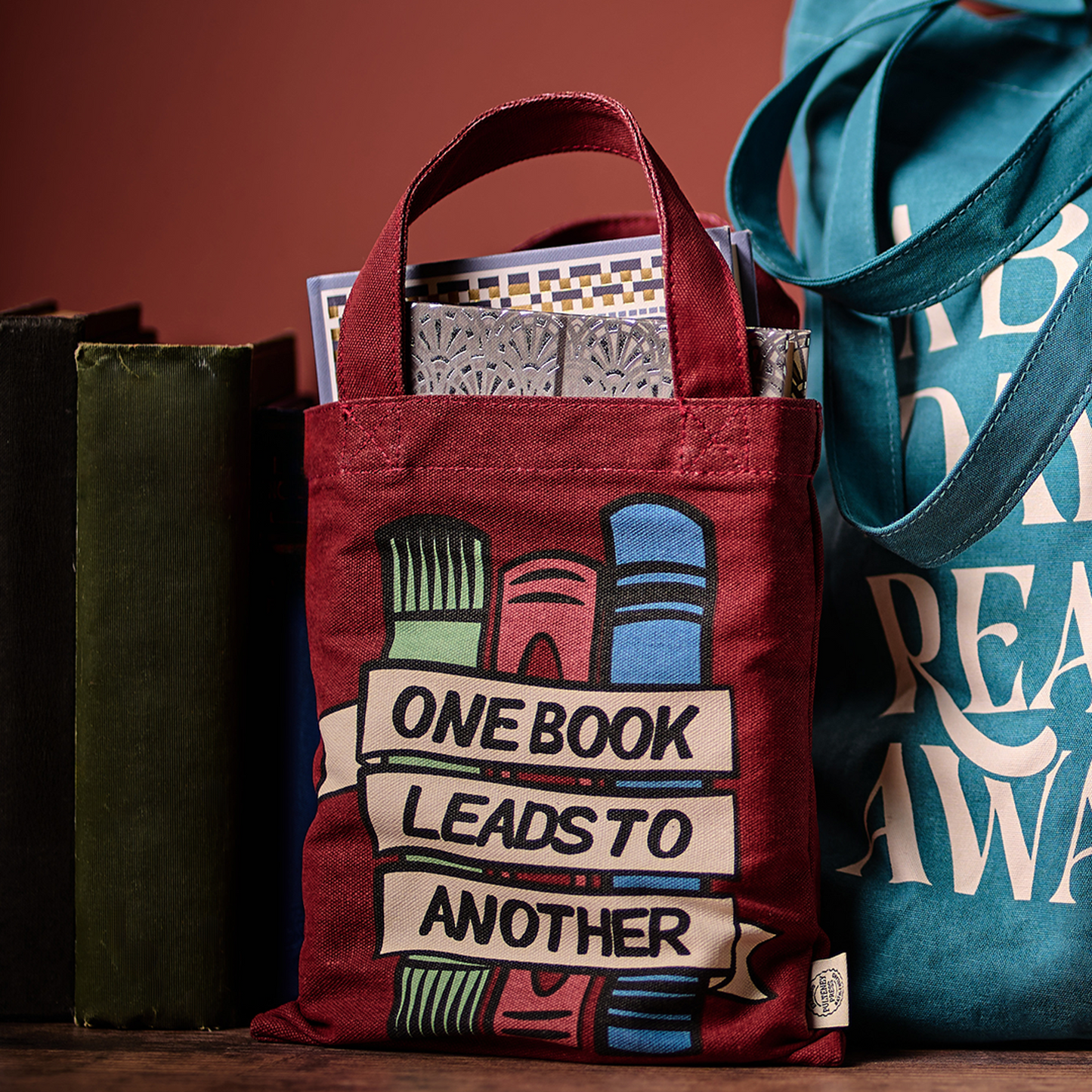 Small recycled cotton tote bag One Book Leads To Another