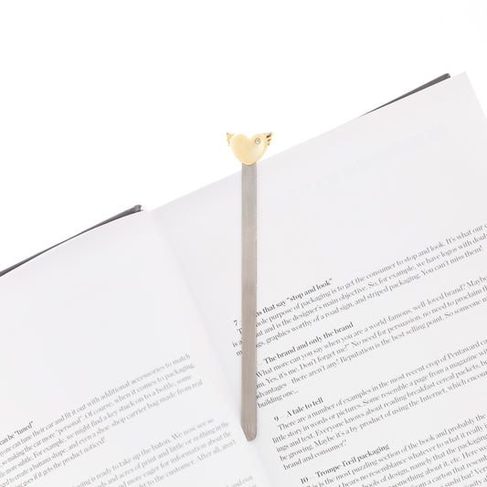 marque page coeur aile dore metalmorphose