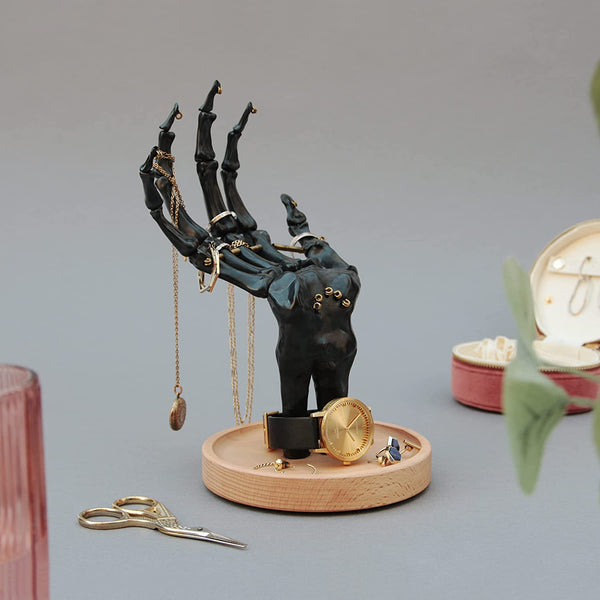 Black Skeleton Hand Jewelry Holder