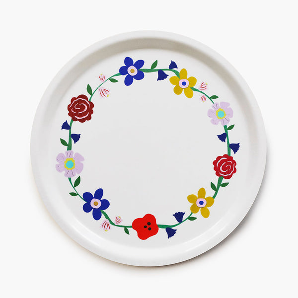 Midsummer Flowers Round Serving Tray - 31 cm