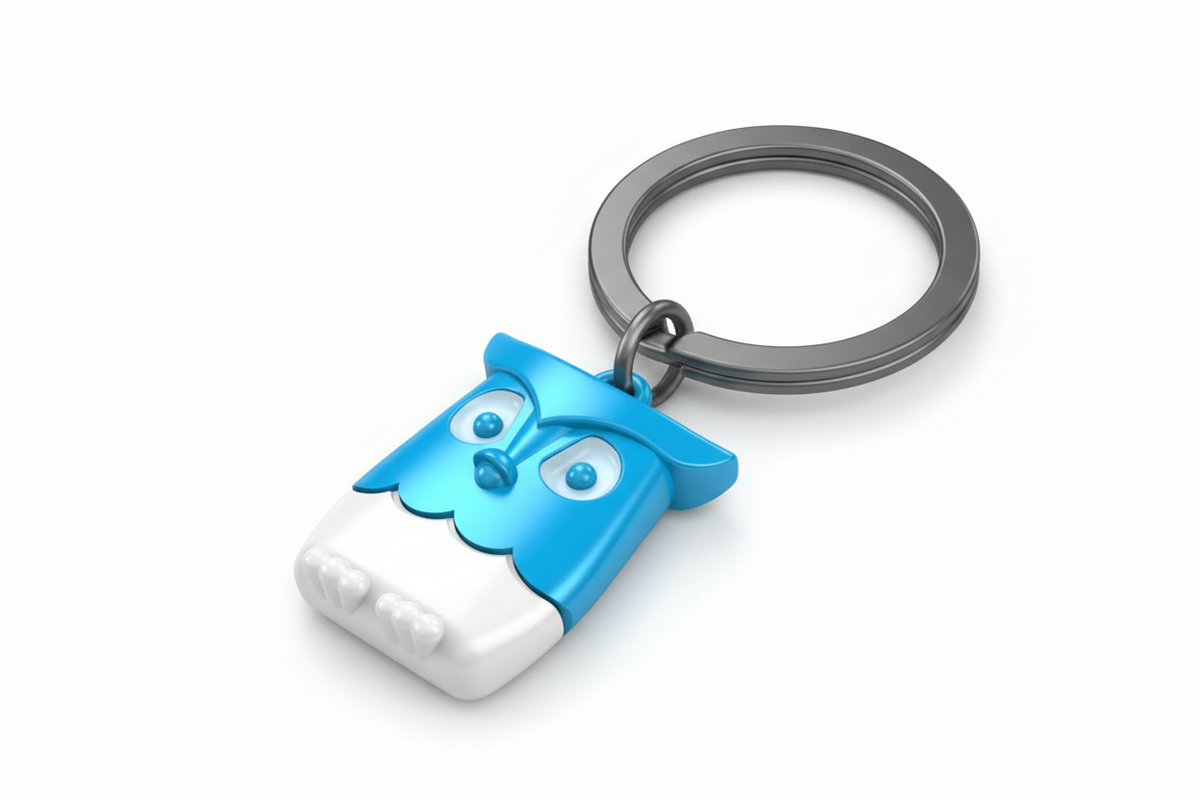 Porte-clés Hibou Bleu – visuel produit