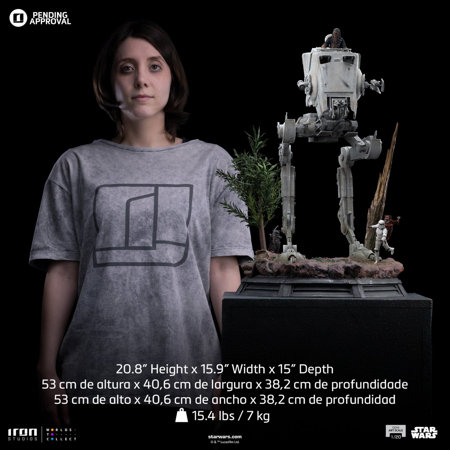AT-ST and Chewbacca Statue - Star Wars - Demi Art Scale 1/20 - Iron Studios